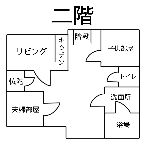 2階の館長の家の地図