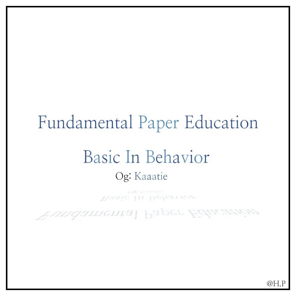 H.P_의 Fundamental Paper Education
