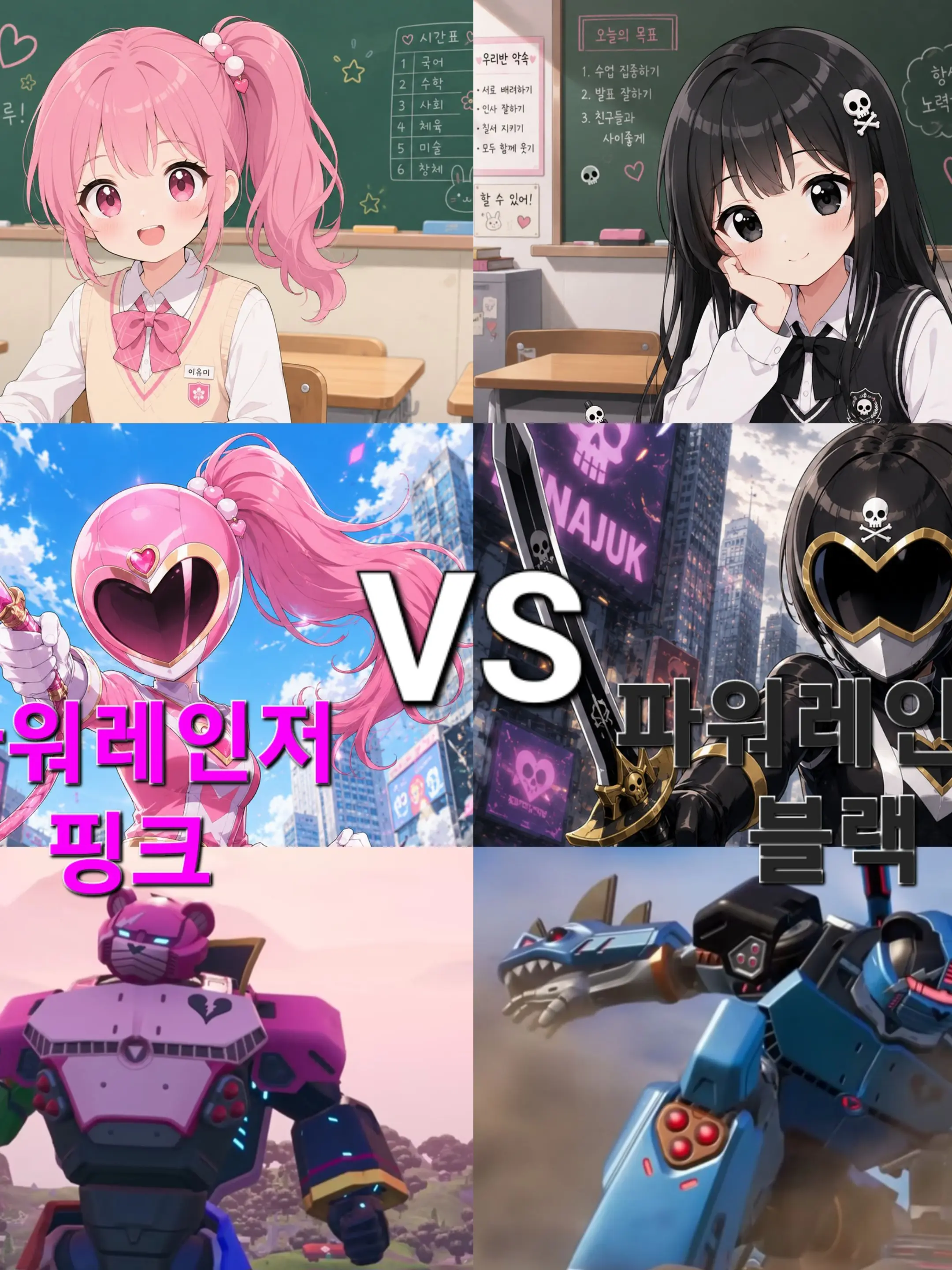 ShyChime9133의 파워레인저 핑크 VS 블랙