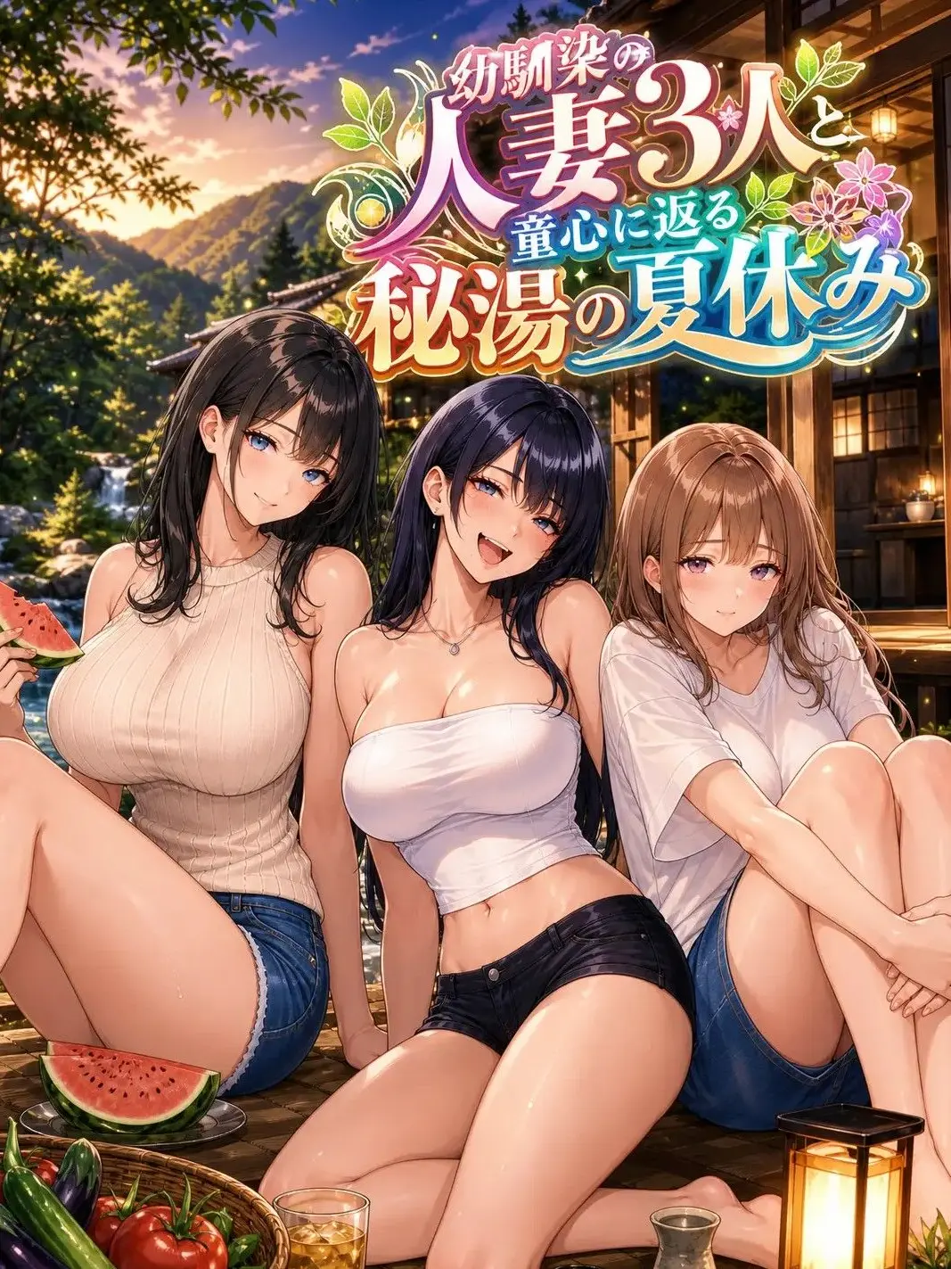 homura_AI의 Summer Vacation at a Secret Hot Spring with 3 Childhood Friends