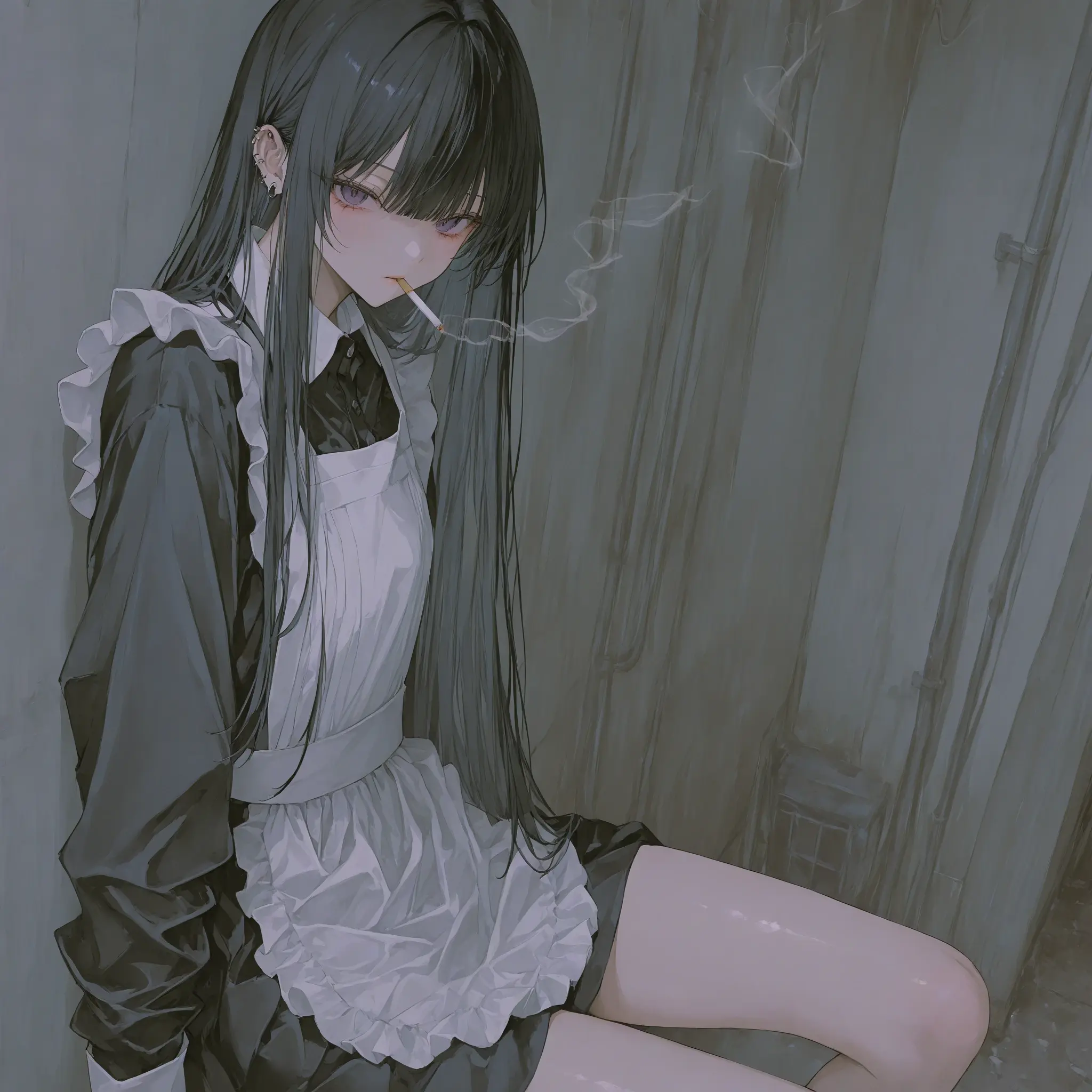 DaftlyLion7115의 タバコとメイド