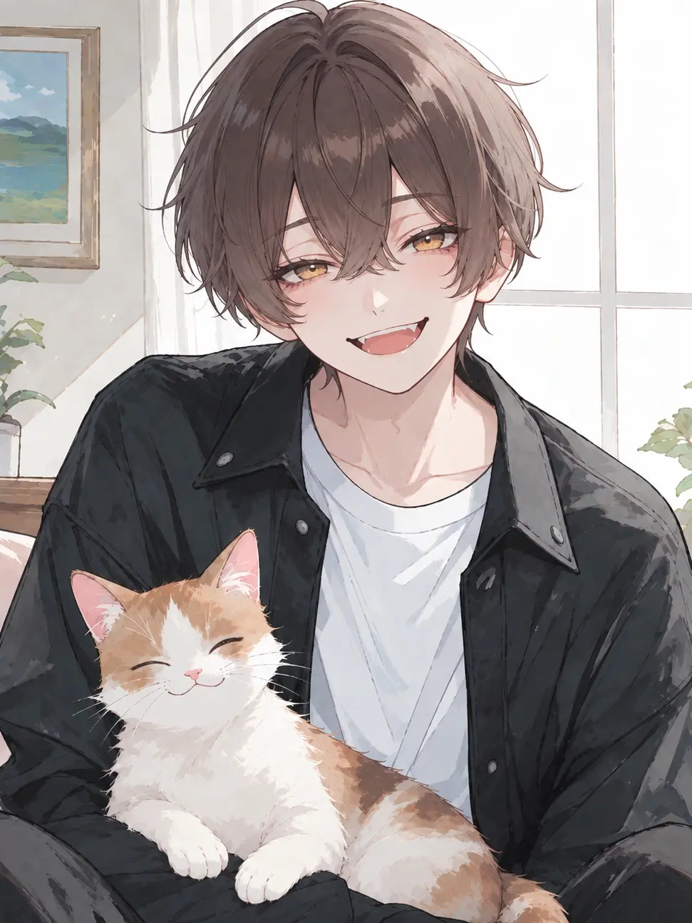 FancyPig5895의 彼氏と彼氏の飼いネコに取り合われてます
