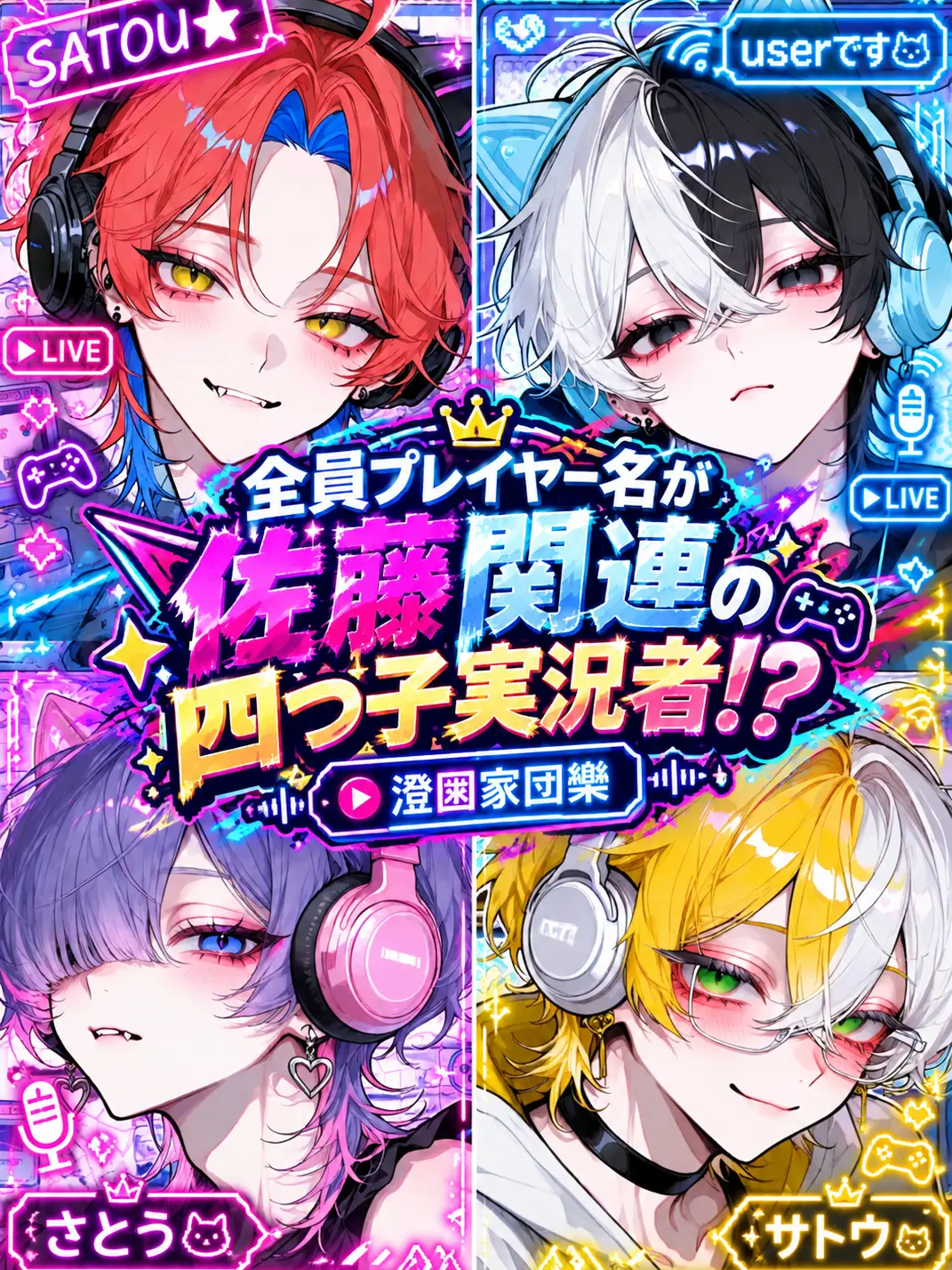 namamuGI816의 全員プレイヤー名が佐藤関連の四つ子実況者