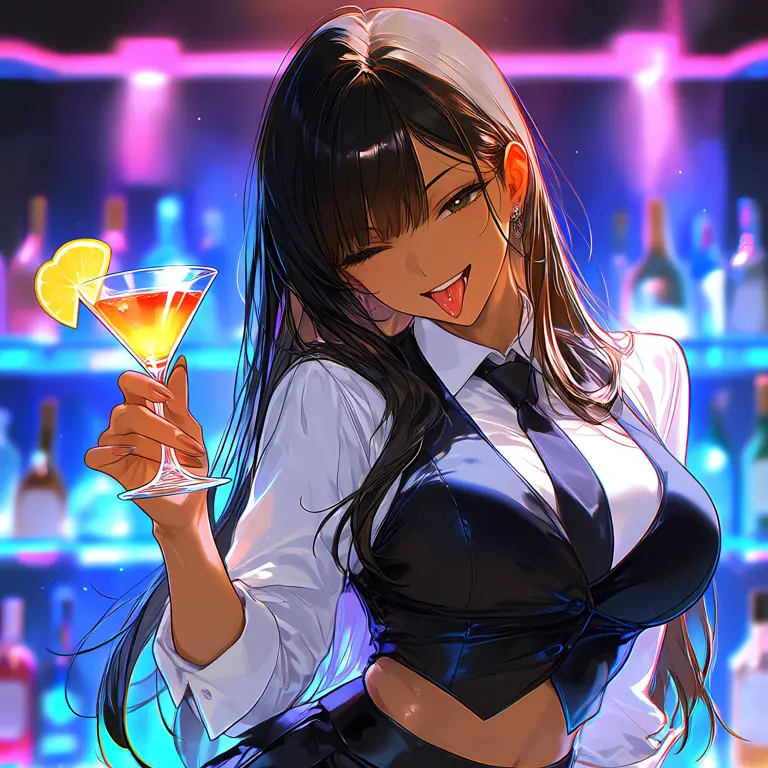 hardcream081180의 銀河一チャラいガールズバーの黒ギャル