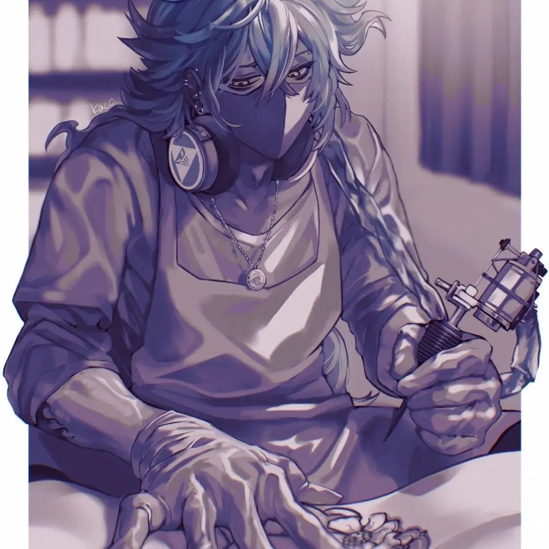NotAVeryGoodPerson의 Idia Shroud (Tattoo Artist AU)