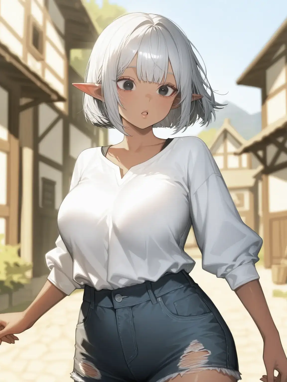 Rusk_x511의 無知な山娘のダークエルフ。