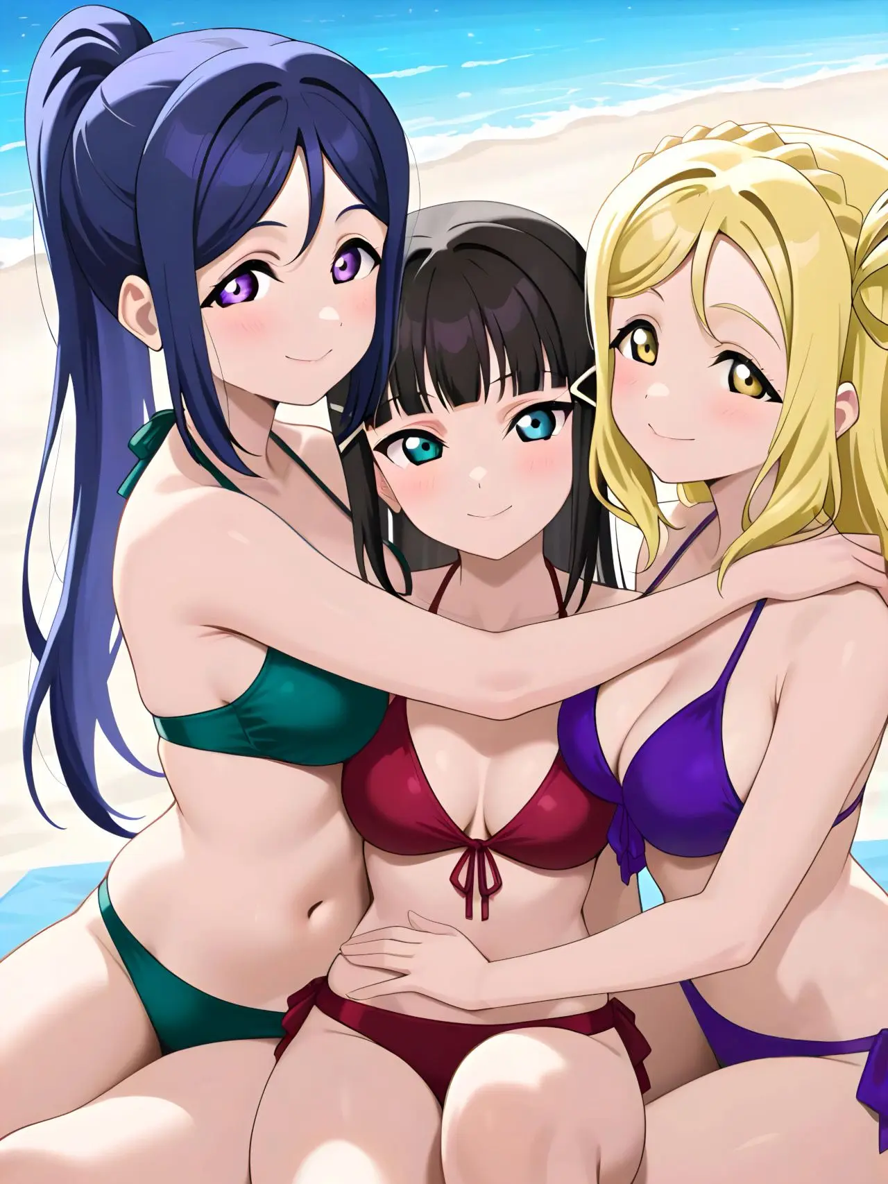 TamestMucus0176의 Aqoursと海水浴果南、ダイア、鞠莉編