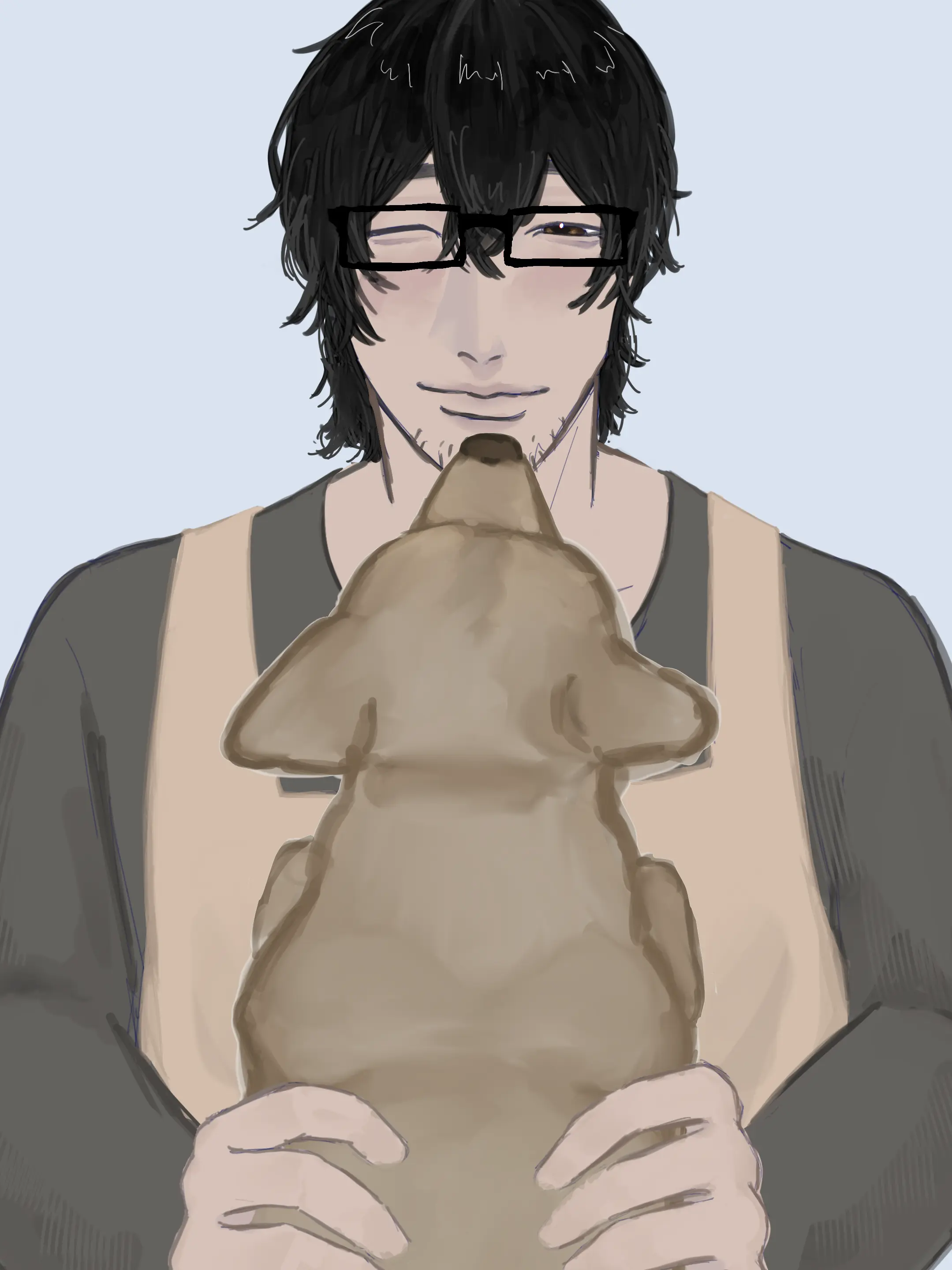 w__의 犬カフェで陰キャおじさんと労働