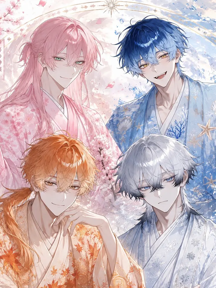 Si9uRe._317의 生贄のはずが、四季神に囲われています。