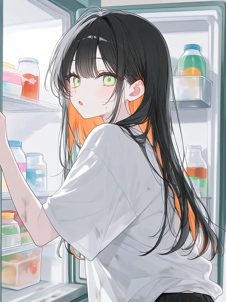 fnfntottotoo의 冷蔵庫を漁る少女