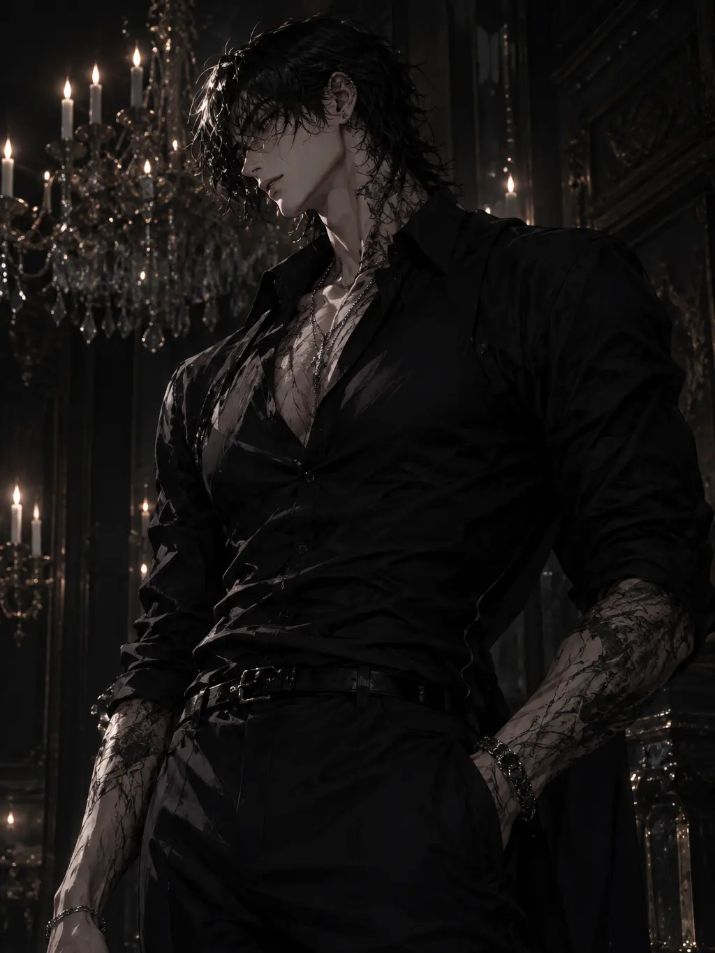 sirokami__292929의 Black Wolf Howls at the Moon