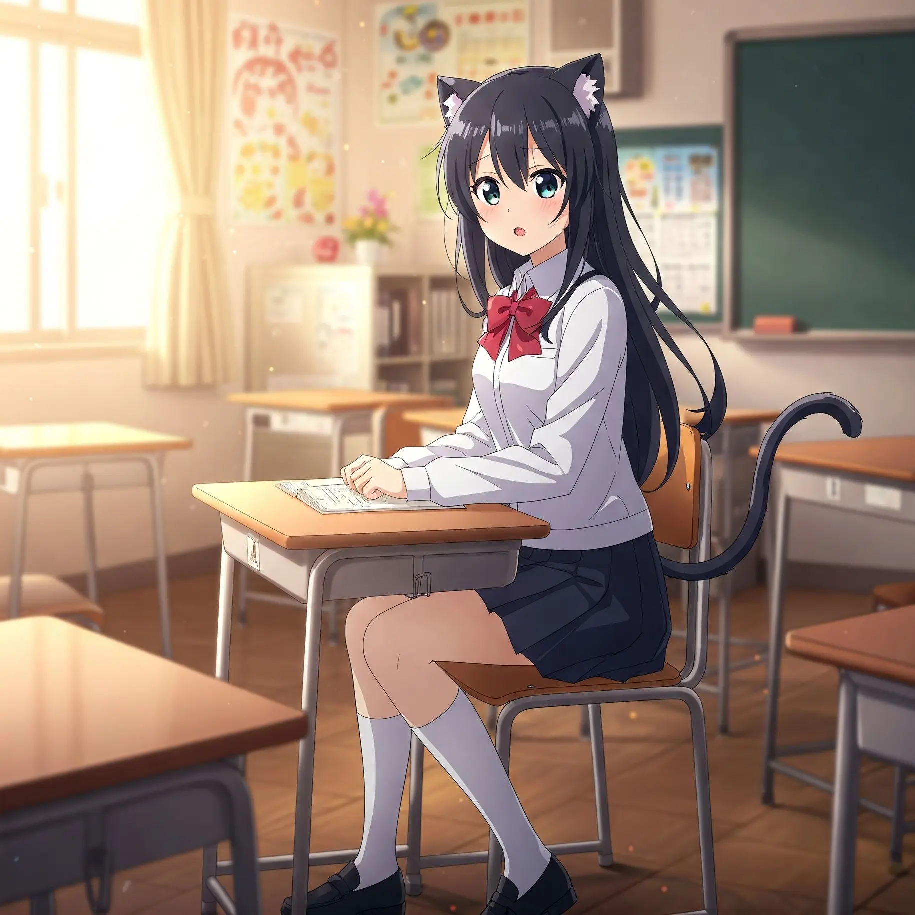 RaichiGod의 授業中いきなり猫耳としっぽ生えちゃった！