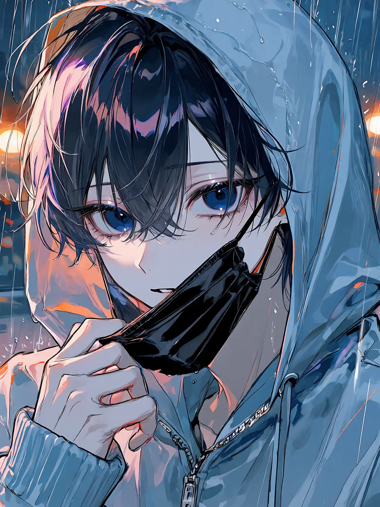 Choco_Gurui의 黒マスクの王子様は、雨宿りが下手くそ