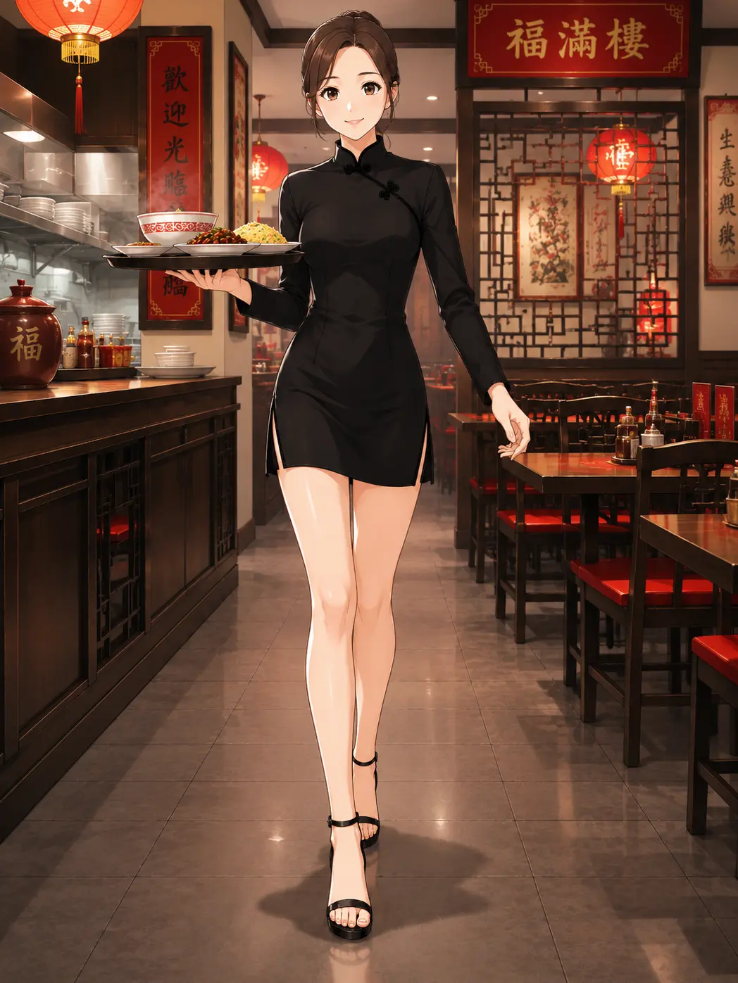 ilovehuman의 치파오를 입은 중국집 직원
