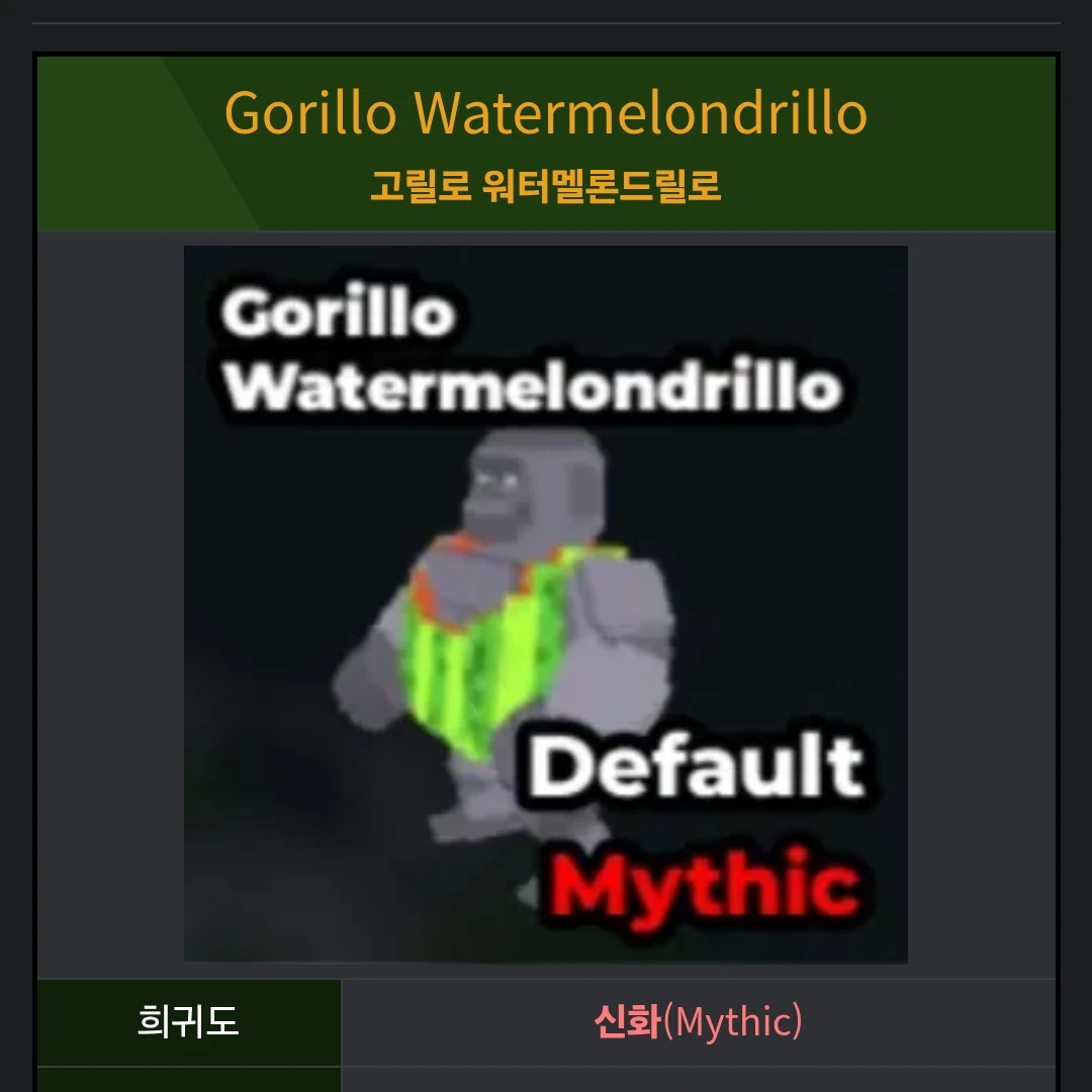 고릴리오워터멘드릴로