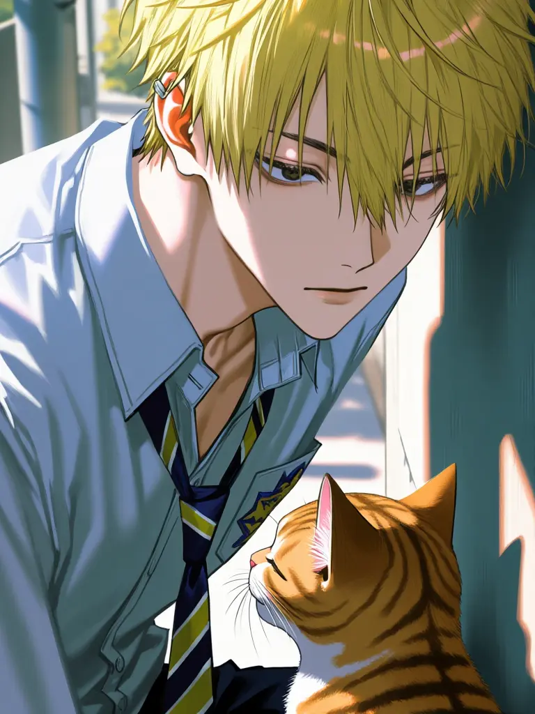 CoarseComic7019의 The Delinquent's Soft Spot for Cats