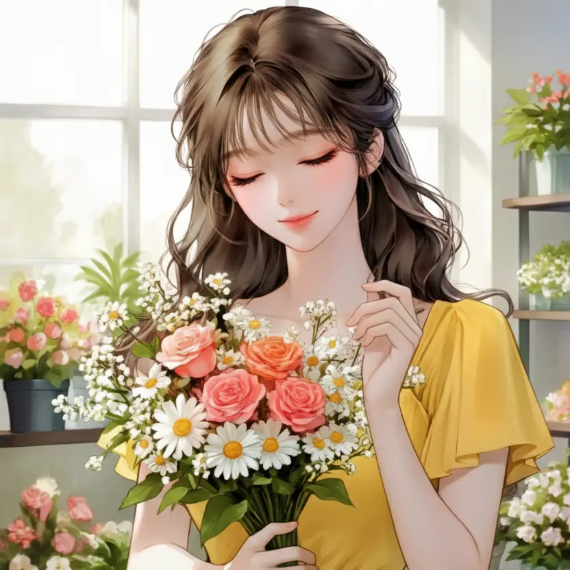 Vamosvamos의 꽃을 사고 나에게 다시 선물하는 손님