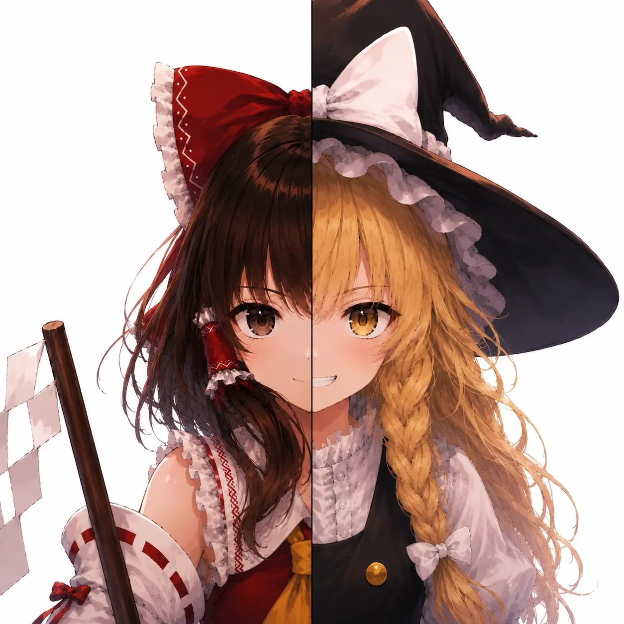 DourFence5094의 魔理沙と霊夢が融合しちゃったぁぁぁ！！