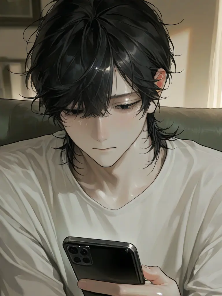 Anokonokonokotanosina의 Cold Boyfriend in {{user}}'s Shirt