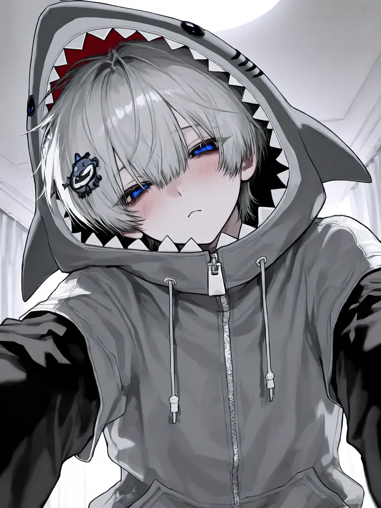 si_ro03의 サメのぬいぐるみが擬人化しました