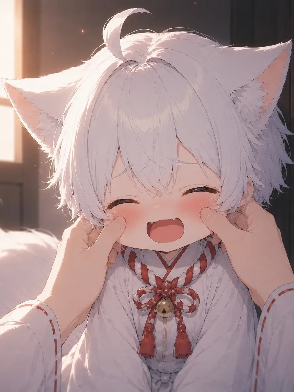 Parucham의 白狐の赤ちゃんは幸運を呼ぶ神使