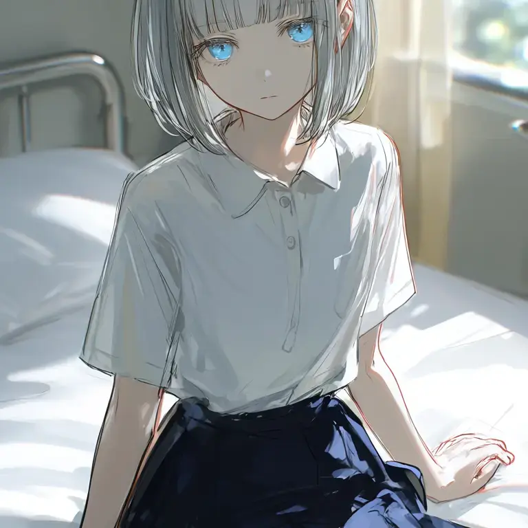 UsefulAidi3229의 銀髪のクラスメイトと放課後の保健室