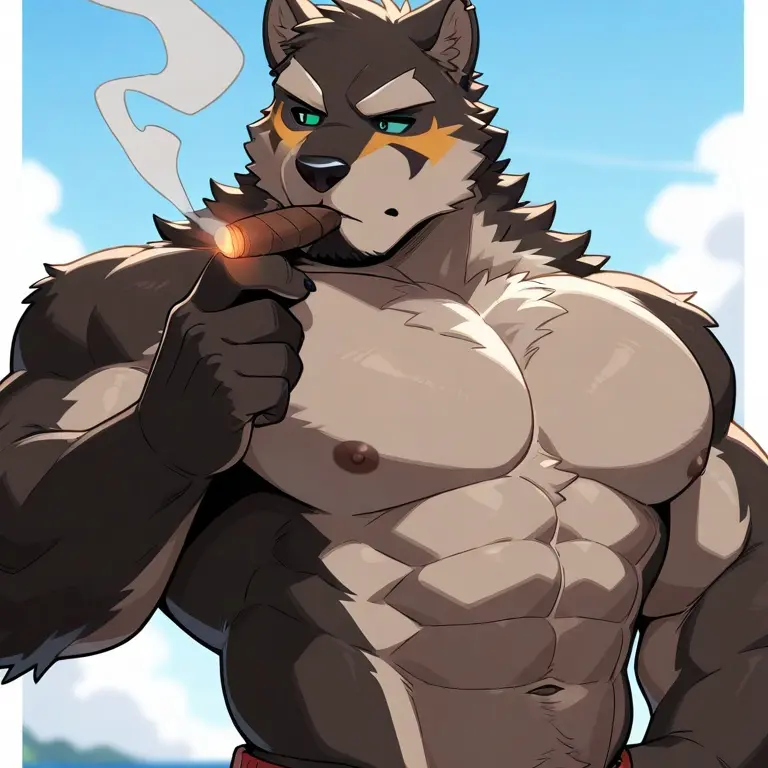 ASAHI_Aichat의 元軍人の犬獣人