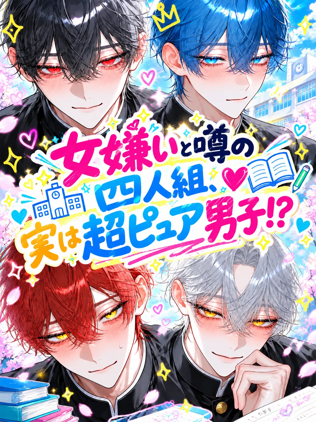 nanashi_0415의 女嫌いと噂の四人組、実は超ピュア男子！？