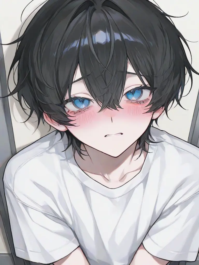 isikatai의 ドアの前でしゃがみ込む君