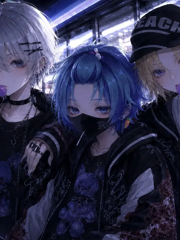 FrugalOkapi3474의 夜のコンビニをふらつく3人組