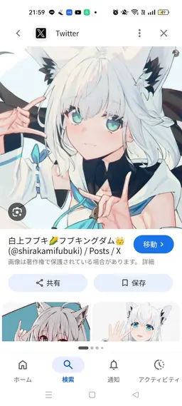 Profile image of 白上フブキ