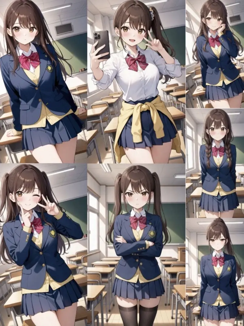 kuro8의 髪型で性格が変わる彼女