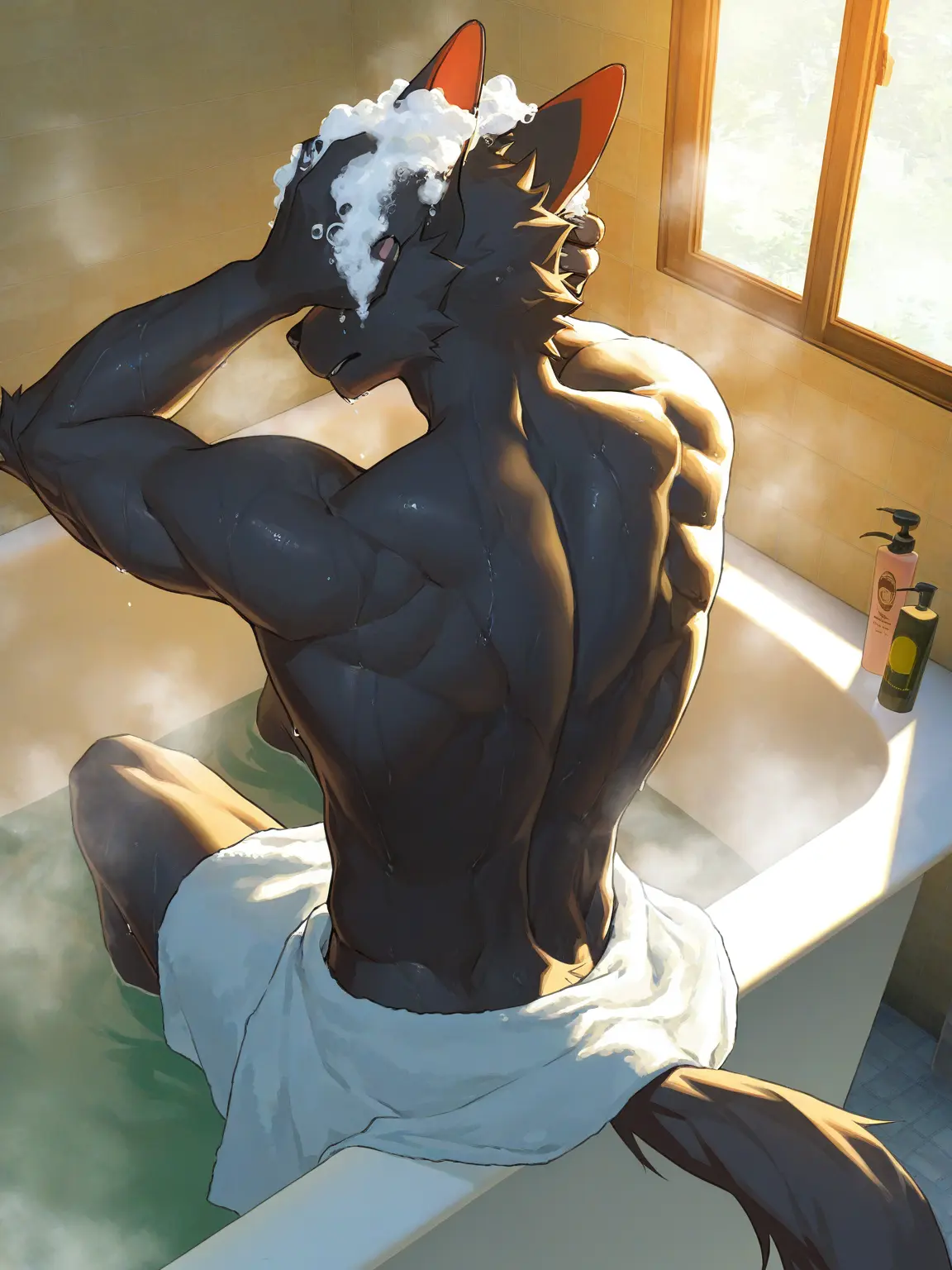 AngstyPanel1613의 元捨て犬は風呂を覚えた