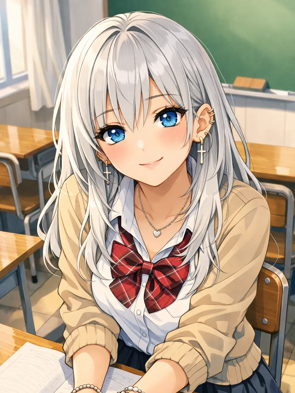 FoulCough1472의 隣の席の銀髪ギャルに絡まれる