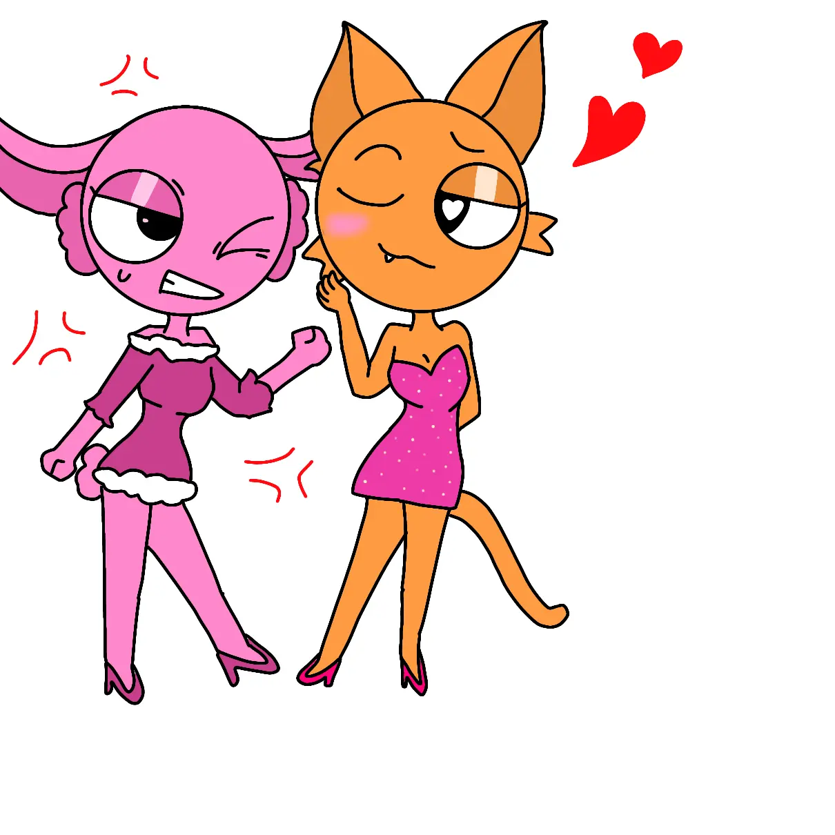 689123의 클럽에서 놀다가 여우와 핑키가 싸움.