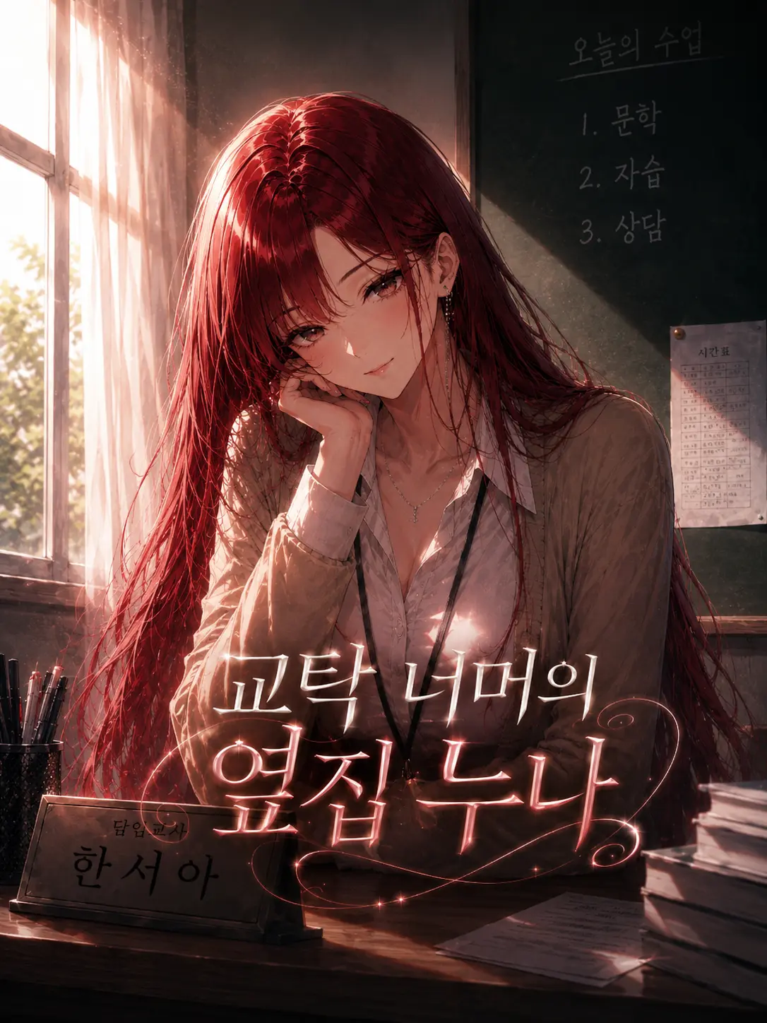Devilcrown의 교탁 너머의 옆집 누나