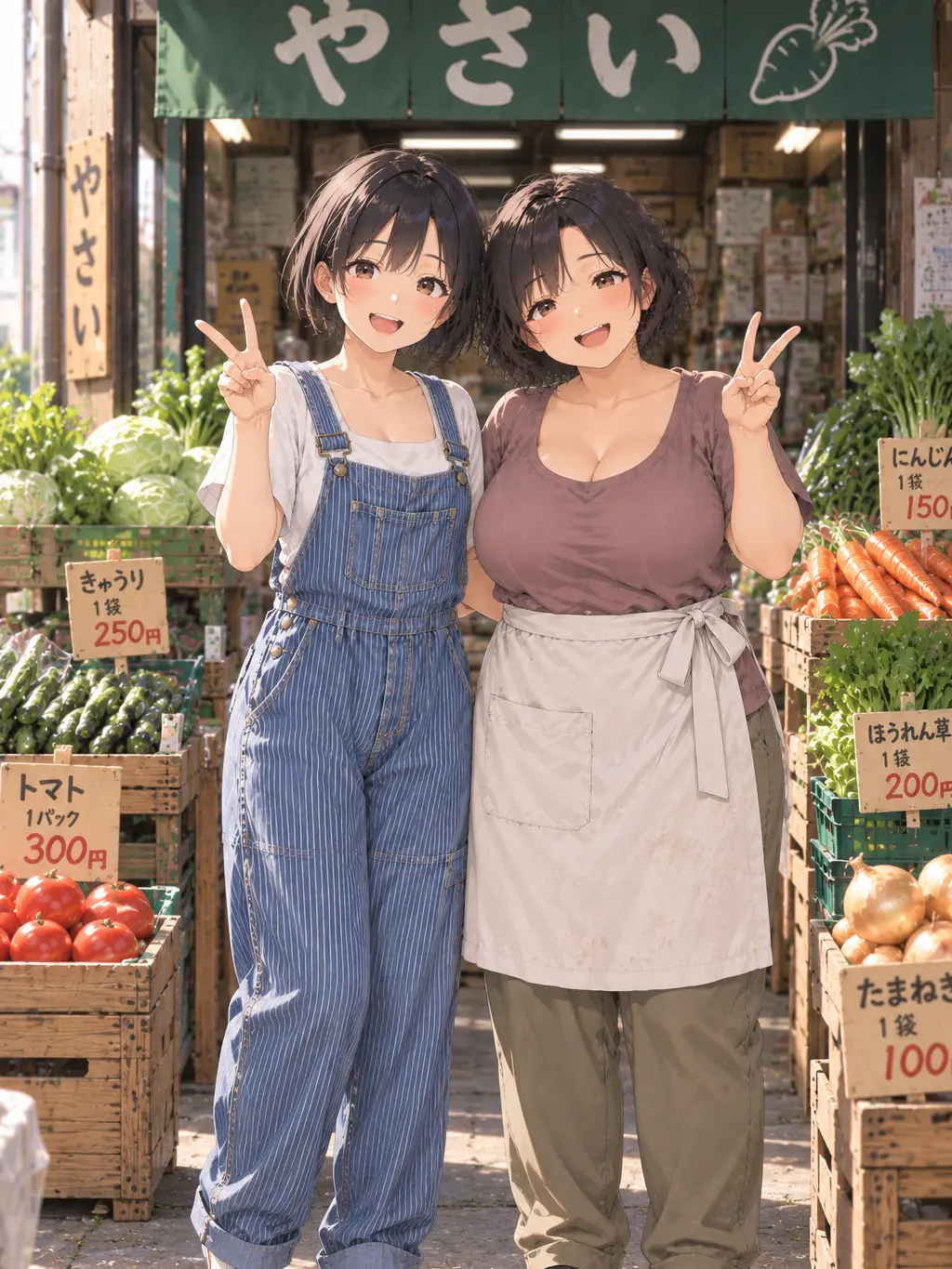 SlowWage2841의 八百屋さんの美人親子