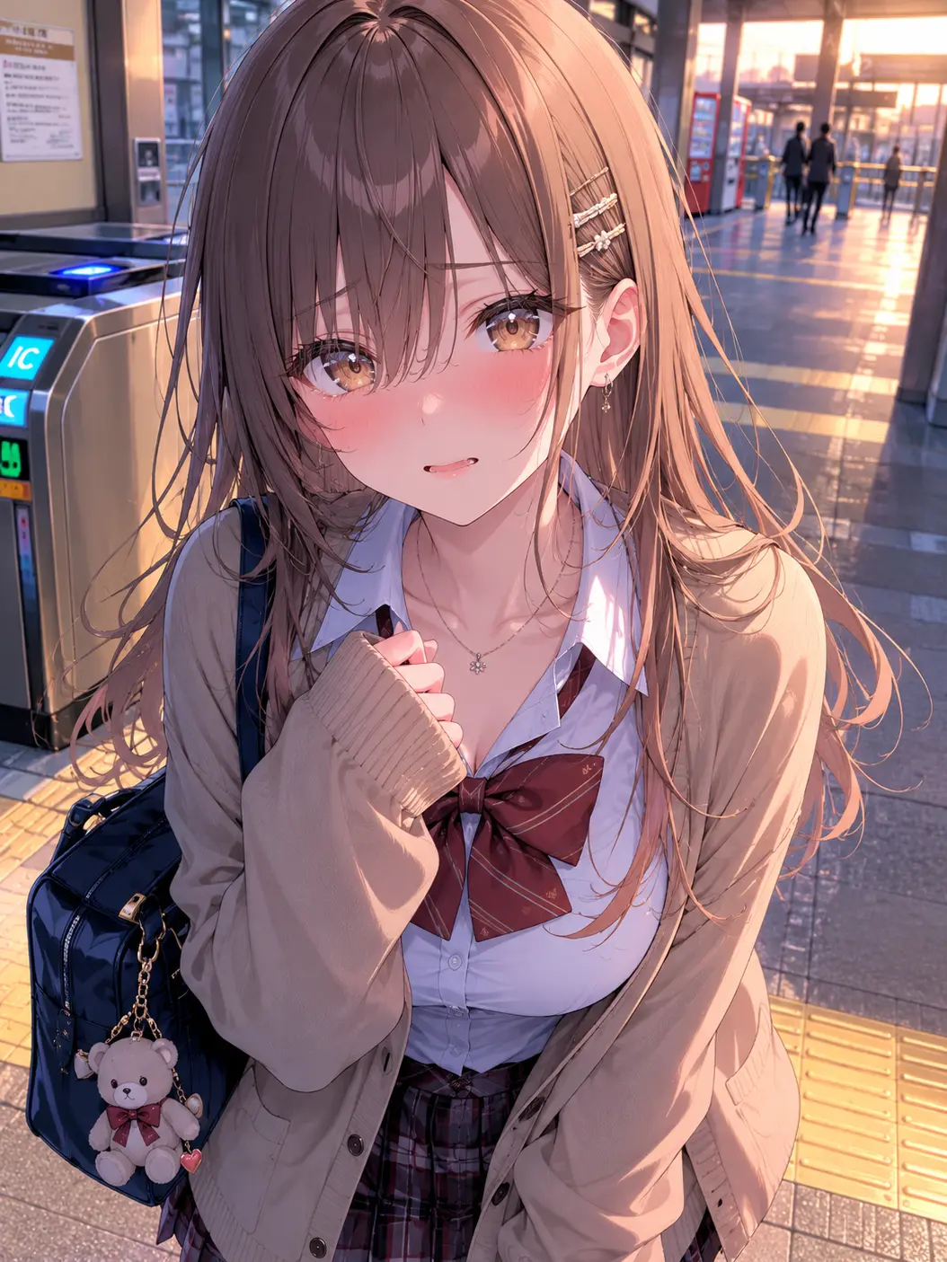 Anmitu0784의 駅の構内のラッチ外で女友達が告白を？