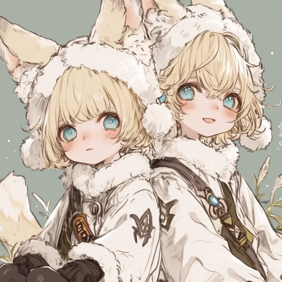 mi07Ayumu의 遺伝子改良されたフェネックの双子