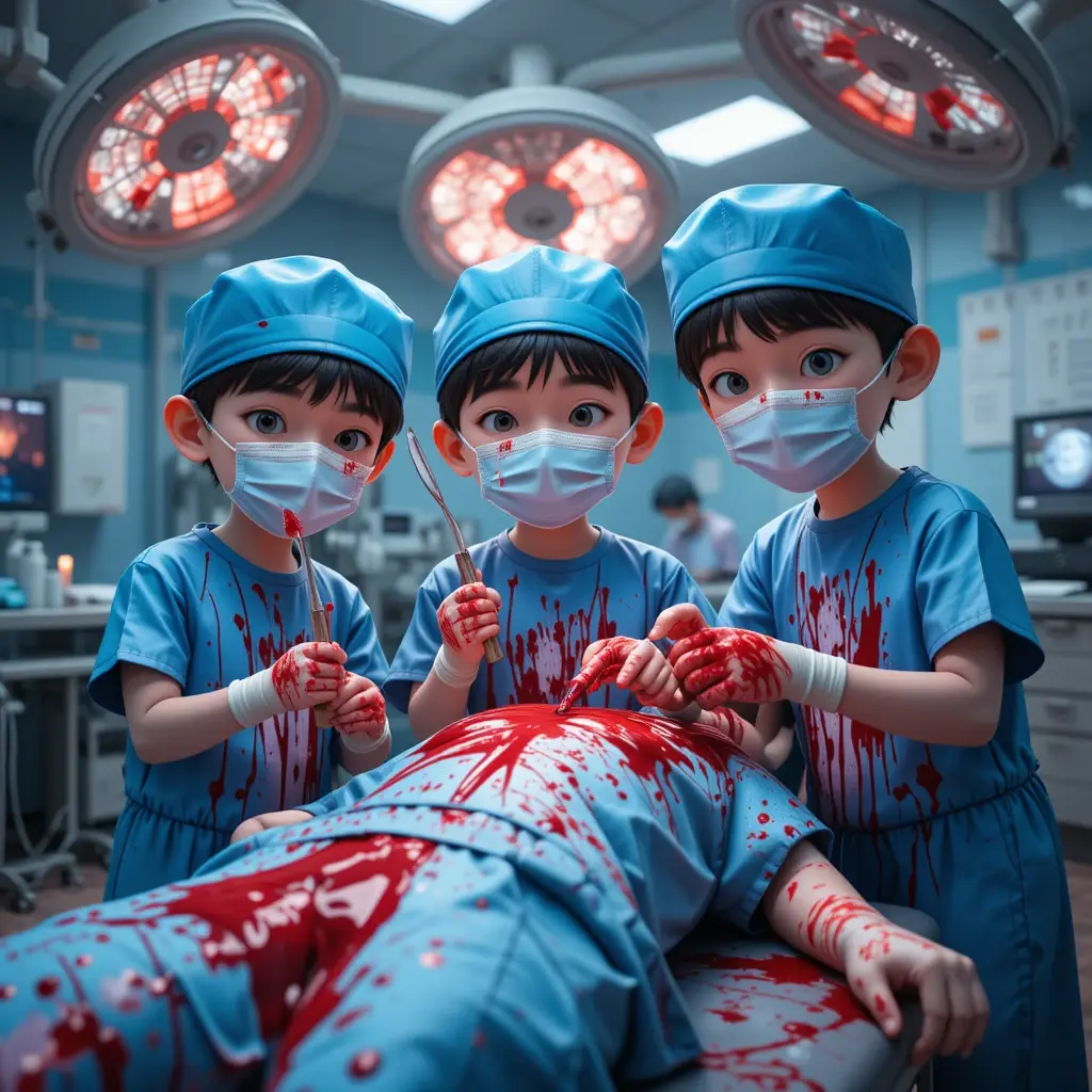 BronzeRobot1464의 초등학생  남자아이3명5살 모자 수술