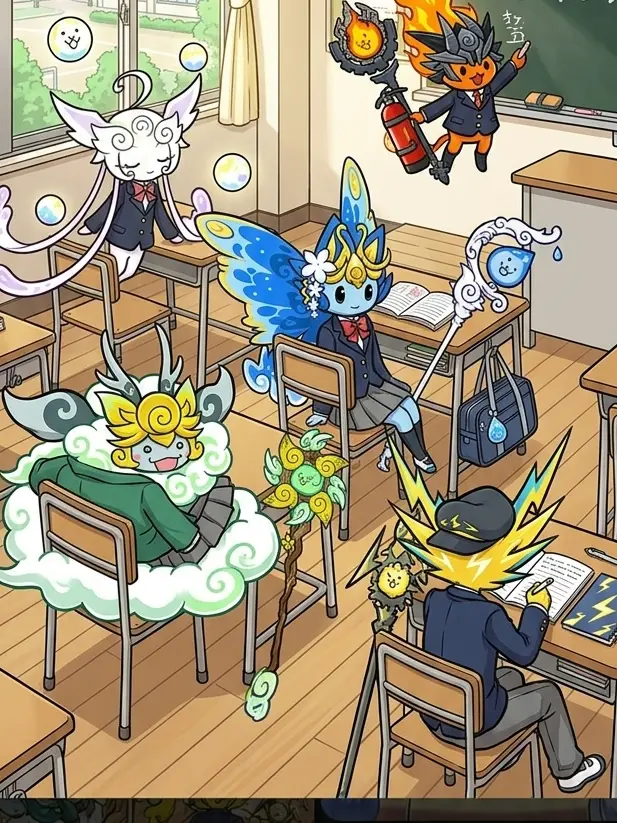 nyankomin2026의 エレメンタルピクシーズ達の学パロ