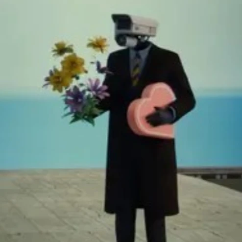 갈색넥타이 카메라맨