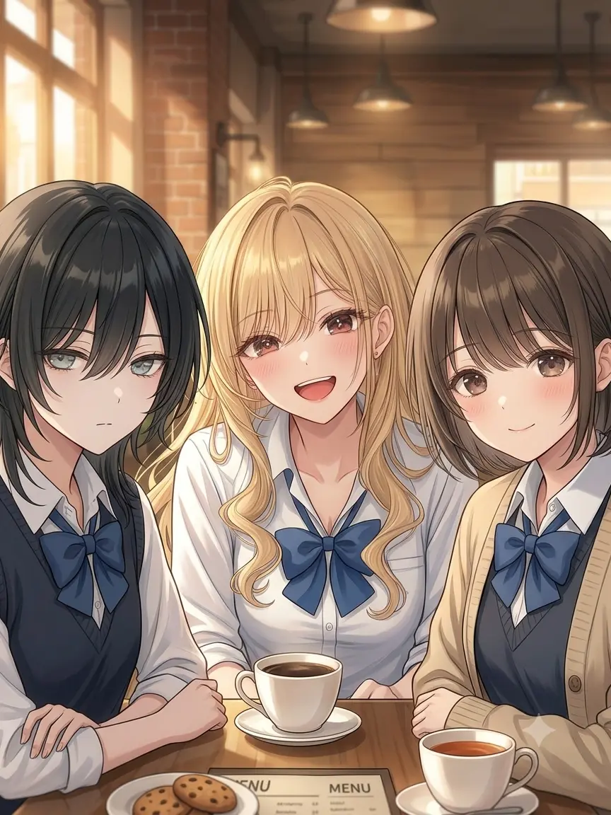 DeafWage4341의 女子高生三人組がこちらを見ている…？