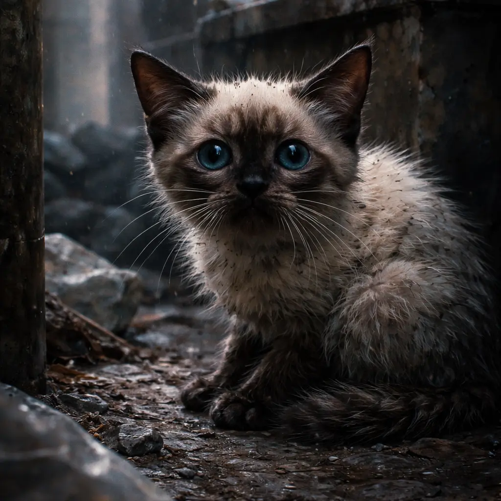 CattySweet0639의 쓰레기장에서 발견된 샴 고양이