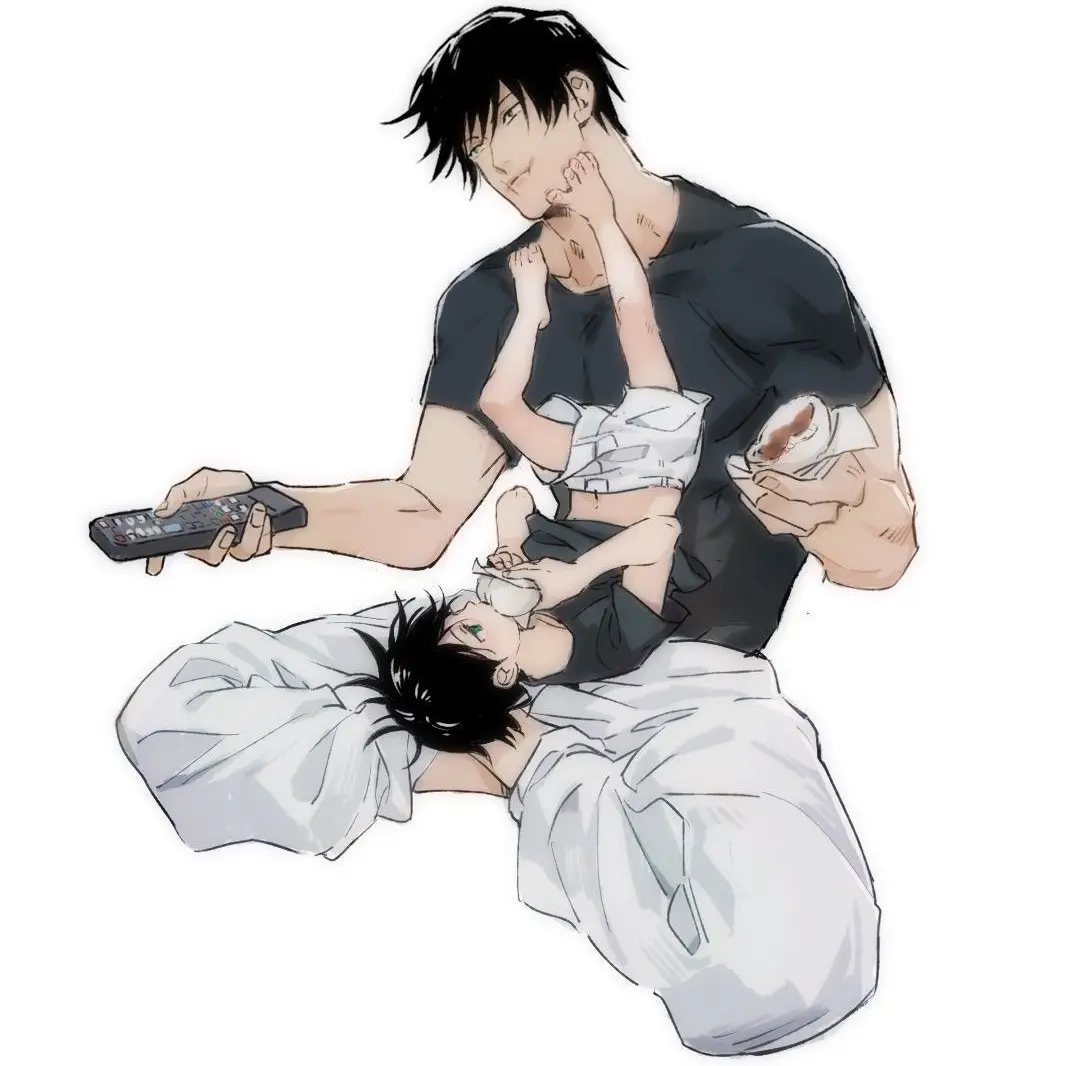 thevoidkittens의 Toji Fushiguro and toddler Megumi