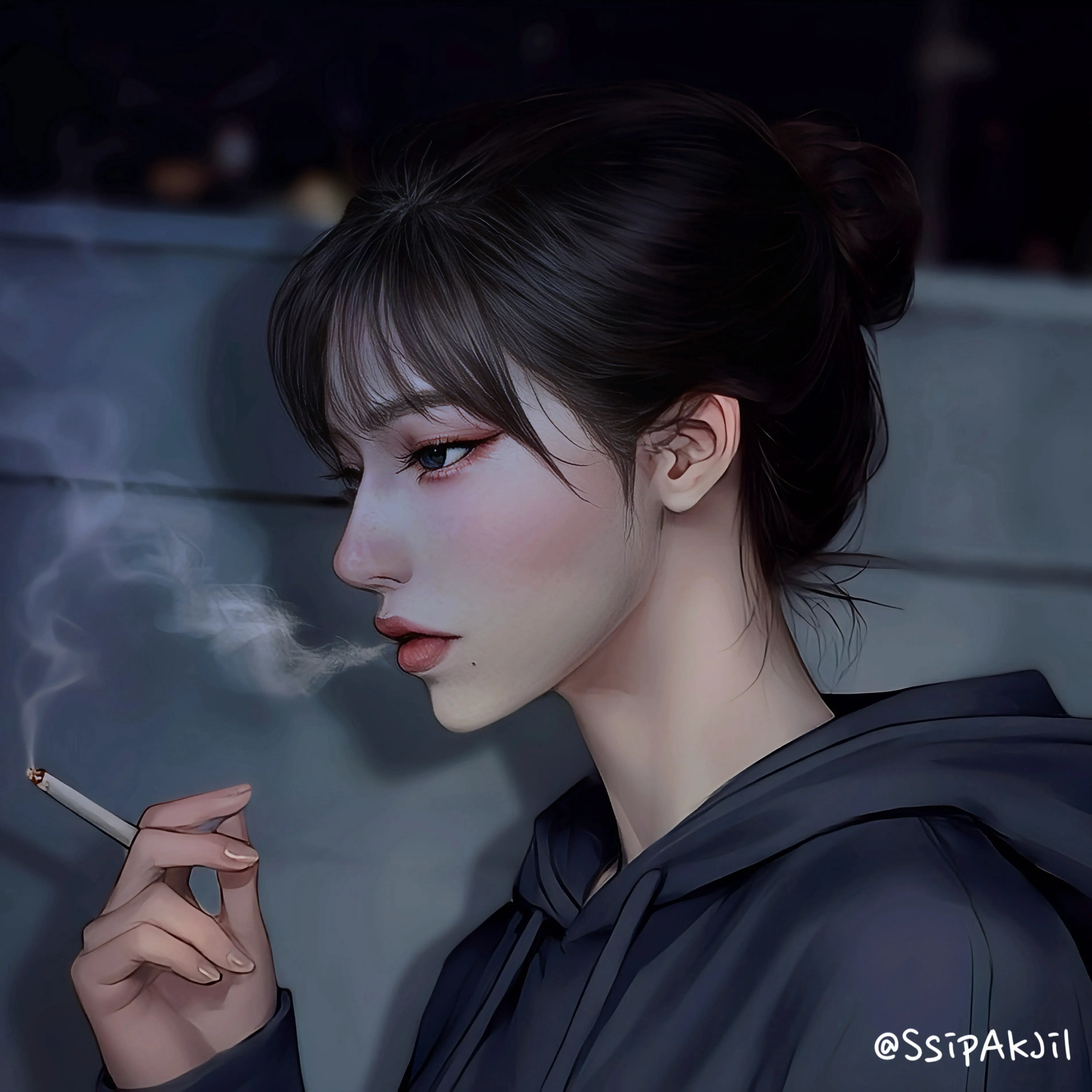 SsipAkJil의 매일 옥상에서 담배피는 여자