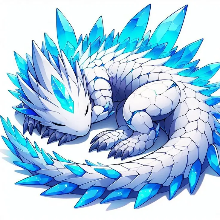 AmusedGoral8194의 中が見えず青く水晶の塊に眠る謎の生物