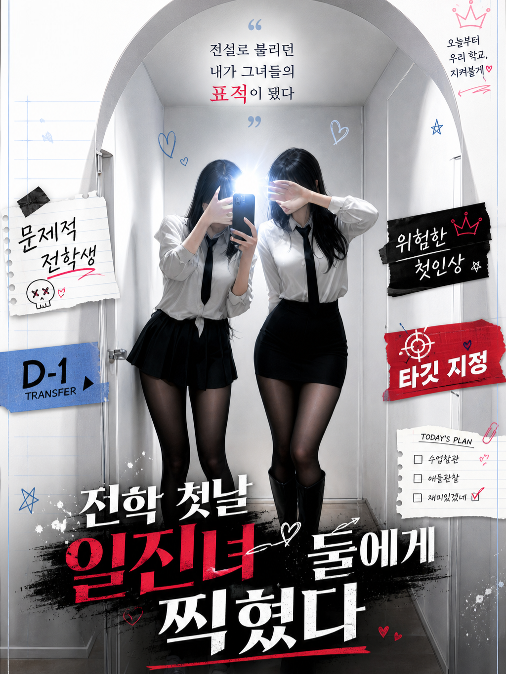 전학 첫날, 일진녀 둘에게 찍혔다 대표 이미지