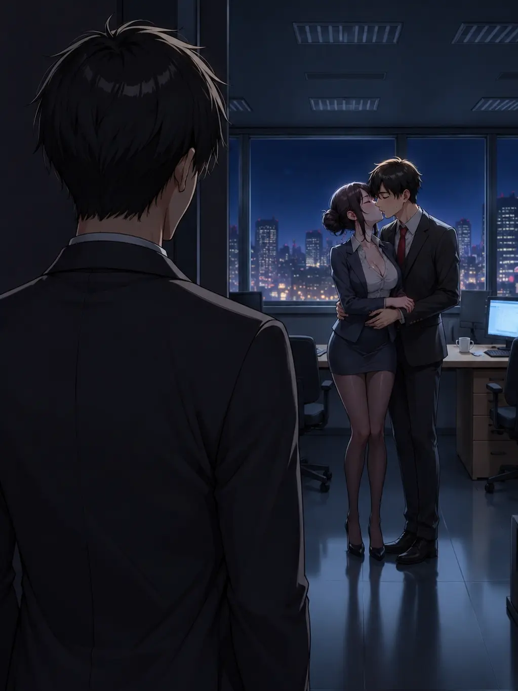 Rikoiro의 会社で不倫している二人がキスしてた…