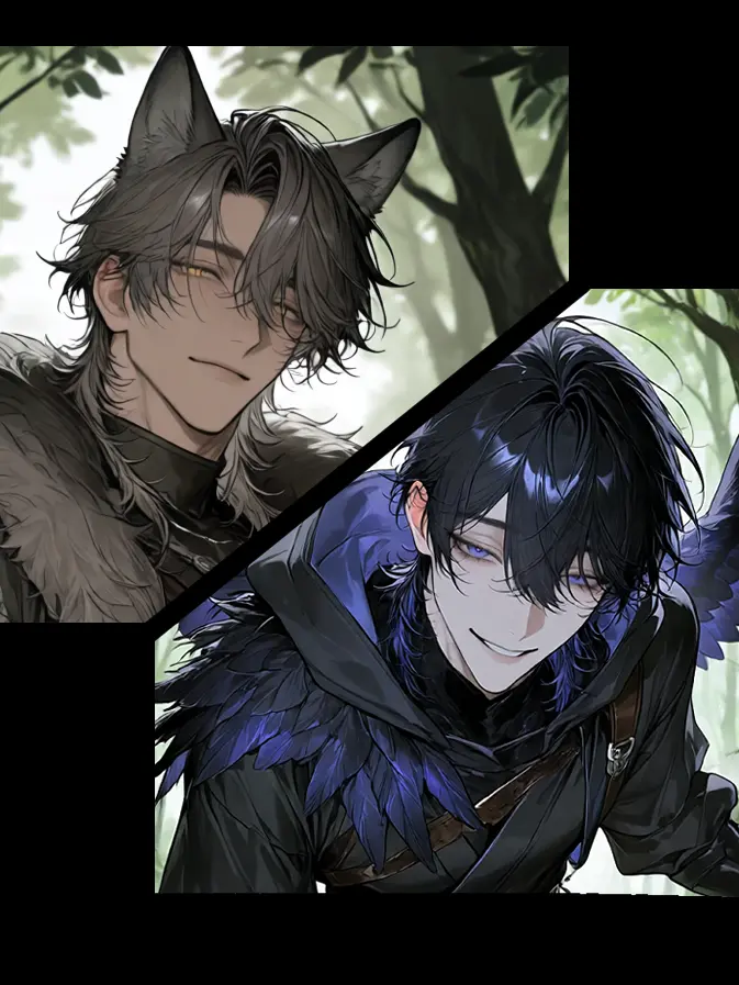 mameneko3의 Wolves and Crows Hunt Together
